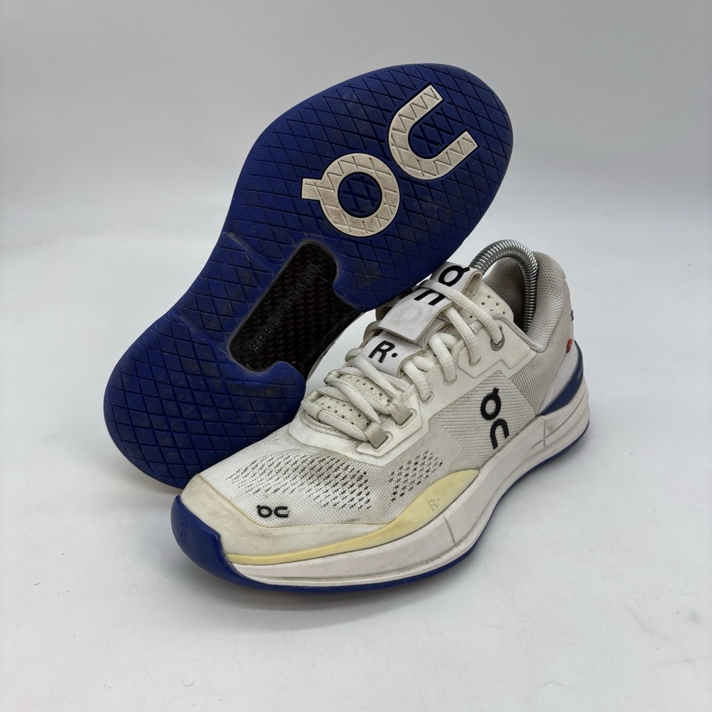 On The Roger Shoes Womens 7 White Indigo Blue Speedboard Tennis On Cloud Running